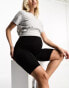 Vero Moda Maternity 2 pack over the bump seamless legging shorts in black