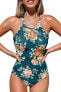 Фото #1 товара Cupshe Women's Swimsuit Shell Edge Floral Pattern One Piece Swimwear Swimsuit