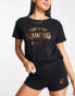 New Look tanning pyjama set in black