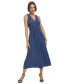 ფოტო #5 პროდუქტის Women's Printed V-Neck Midi Dress