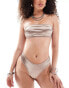 Фото #1 товара Monki mix and match bikini thong in metallic gold