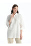 Classic Gömlek Yaka Kendinden Desenli Kadın Bluz