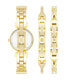 ფოტო #3 პროდუქტის Women's Gold-Tone Alloy Bangle with Crystals Fashion Watch 24mm and Bracelet Set