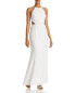 Фото #1 товара Aqua Womens Halter Cut-Out Formal Evening Dress Gown Off White 12