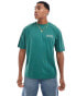 ASOS DESIGN oversized t-shirt in green with sport chest and back print