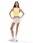 JJXX ribbed vest in yellow with smile embroidery Golden Kiwi, 2XL - EU 46 - фото #2