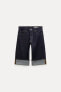 Фото #6 товара Джинсовые шорты капри relaxed-fit с высокой посадкой — zw collection ZARA