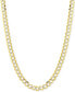 28" Two-Tone Open Curb Chain Necklace in Solid 14k Gold & White Gold