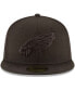 ფოტო #3 პროდუქტის Men's Philadelphia Eagles Black On Black 59FIFTY Fitted Hat