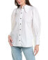 Фото #1 товара Ganni Poplin Long Collar Puff Sleeve Shirt Women's