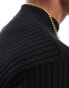 Фото #3 товара Brave Soul cotton ribbed turtle neck jumper in black