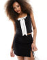 Фото #4 товара Miss Selfridge corset top with contrast bow in black