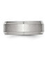 Фото #3 товара Stainless Steel Polished Brushed Center 8mm Edge Band Ring