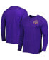 ფოტო #1 პროდუქტის Men's Heathered Purple Phoenix Suns Left Chest Henley Raglan Long Sleeve T-shirt