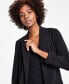 Фото #3 товара Women's Notch-Lapel Ruched-Sleeve Open-Front Blazer, Created for Macy's