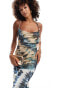 Фото #2 товара ASOS DESIGN beaded strappy maxi dress in tie dye print