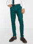 Фото #1 товара Noak premium wool-rich skinny suit trousers in forest green