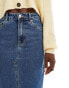 Фото #4 товара Vero Moda denim midaxi skirt with front split in medium blue denim