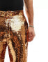 ASOS DESIGN smart flare trousers in bronze