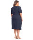 ფოტო #2 პროდუქტის Plus Size Puff-Sleeve Tie-Waist Dress