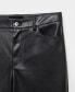 Women's Leather-Effect Straight Trousers