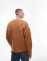 Фото #4 товара Topman – Locker geschnittene Strickjacke aus Bouclé in gemustertem Orange