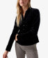 ფოტო #3 პროდუქტის Women's Dreamgirl Velvet Button Front Shirt