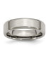 ფოტო #1 პროდუქტის Titanium Polished 6 mm Beveled Edge Wedding Band Ring