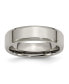 Titanium Polished 6 mm Beveled Edge Wedding Band Ring