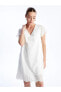Фото #4 товара Платье LC WAIKIKI с коротким рукавом, эко-модель, V-образный вырез
