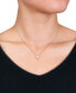 ფოტო #2 პროდუქტის Pink Opal (5 ct. t.w.) Heart Bead Frame 17" Pendant Necklace in Rose-Plated Sterling Silver