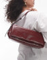 Фото #3 товара Topshop Stevie structured shoulder bag in burgundy