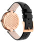 ფოტო #3 პროდუქტის Women's Swiss Diamantissima Black Leather Strap Watch 32mm YA141401