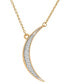 Фото #1 товара Wrapped diamond Moon Pendant Necklace (1/10 ct. t.w.) in 14k Gold, 17" + 2" extender, Created for Macy's