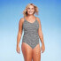 Фото #1 товара Women's Textured Gingham Ruched Full Coverage One Piece Swimsuit - Kona Sol