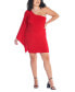 Plus Size One Shoulder Drape Bodycon Dress