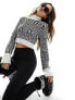 Threadbare Ski roll neck cropped jumper in monochrome