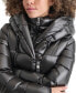 ფოტო #4 პროდუქტის Women's Bibbed Shawl-Collar Packable Shine Puffer Coat