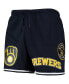 ფოტო #3 პროდუქტის Men's Navy Milwaukee Brewers Logo Mesh Shorts