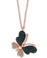 ფოტო #1 პროდუქტის EFFY® Diamond Butterfly 18" Pendant Necklace (1/5 ct. t.w.) in 14k Rose Gold
