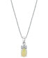 ფოტო #1 პროდუქტის Opal (1/2 ct. t.w.) & Diamond Accent Oval 18" Pendant Necklace in 14k White Gold