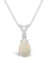 ფოტო #1 პროდუქტის Opal (1/2 ct. t.w.) and Diamond Accent Pendant Necklace in 14K White Gold or 14K Gold