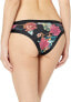 Body Glove Women's 236699 Bikini Bottom Cleo Black Floral Rib Swimwear Size L