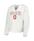 ფოტო #3 პროდუქტის Women's White Ohio State Buckeyes Sunray Notch Neck Long Sleeve T-shirt and Shorts Set