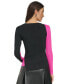 Women's Ribbed Colorblocked Asymmetrical Sweater
