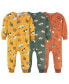 Toddler Boys' Footless Fleece Pajamas, 3-Pack