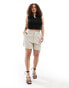 ASOS DESIGN Curve dad short with linen in natural