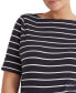 ფოტო #3 პროდუქტის Plus Size Striped Cotton Boatneck T-Shirt