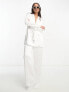 Фото #3 товара 4th & Reckless satin tie detail blazer co-ord in white