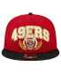 Фото #2 товара Men's Scarlet/Black San Francisco 49ers Team Establish 9FIFTY Snapback Hat